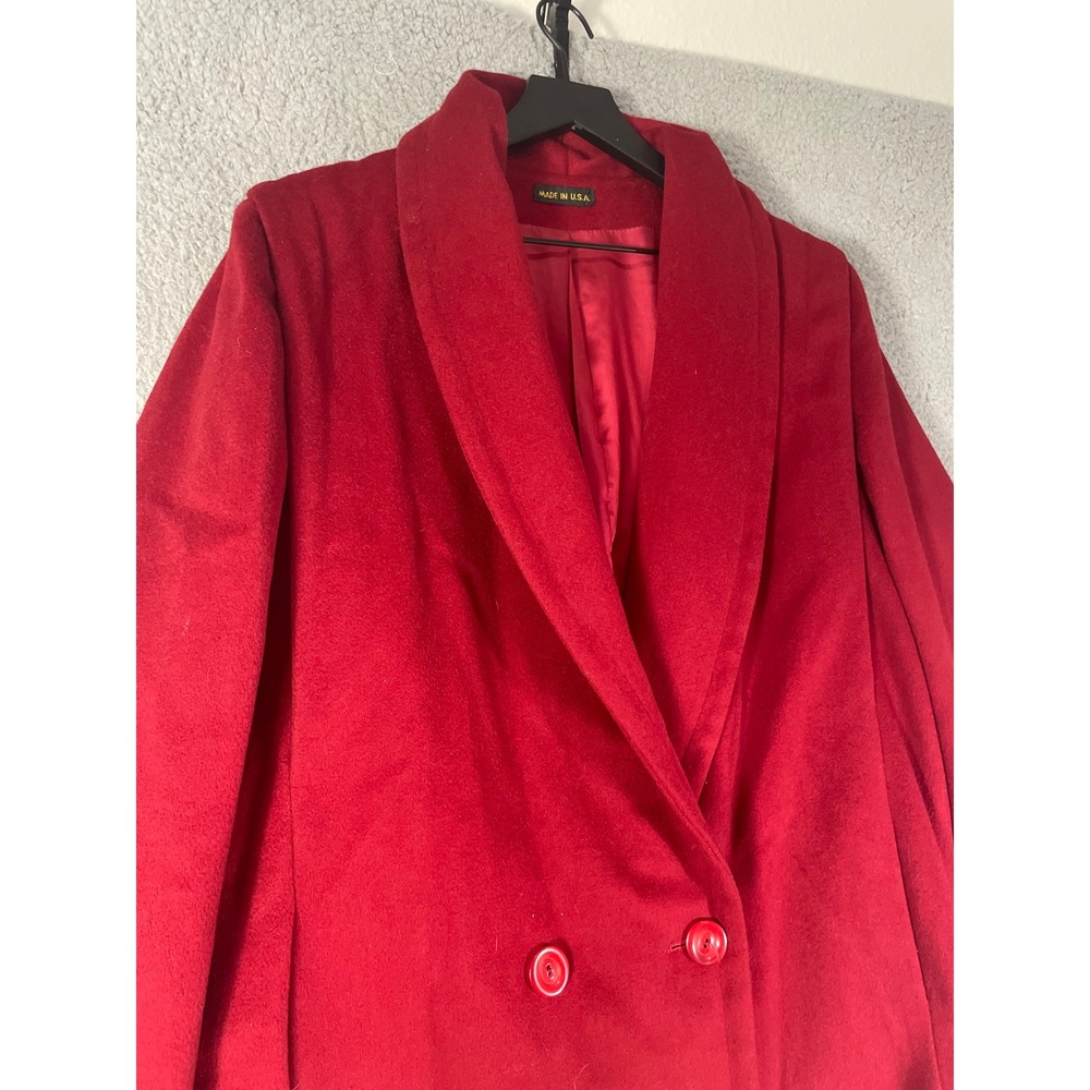 Worumbo 100% Wool Blazer Red Womens Vintage Coat Jacket Tailored USA M/L - Picture 9 of 13